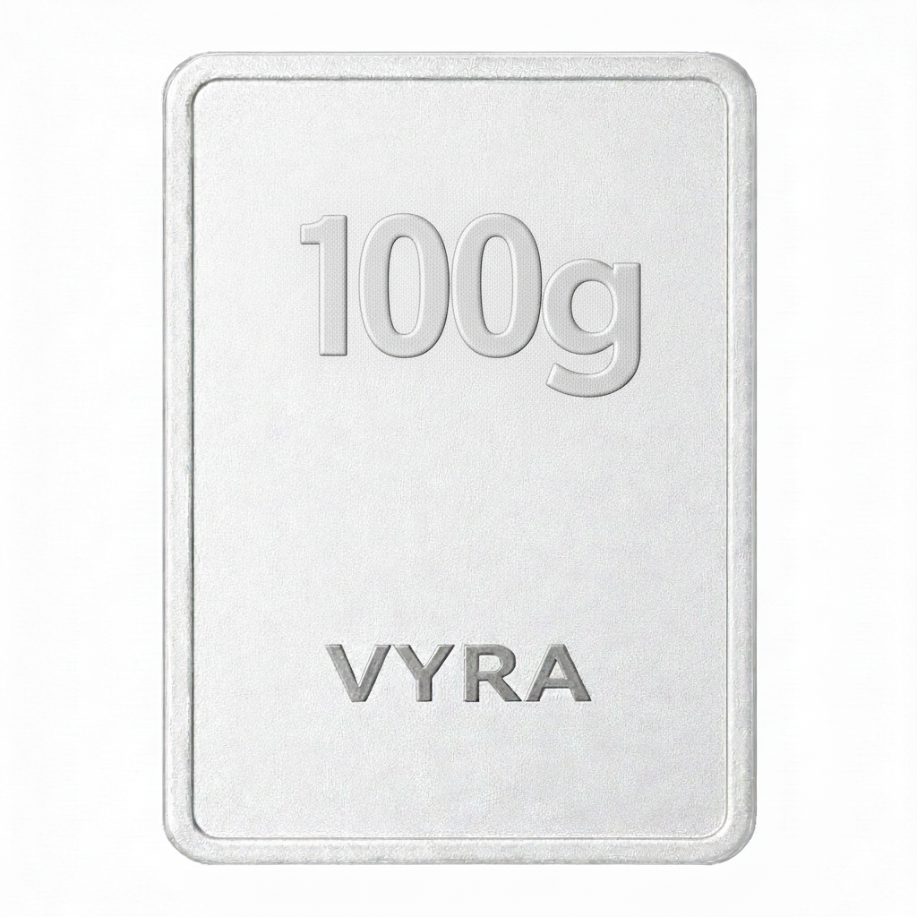 PG 100 Gram Silver Mint Bar 24k (99.9%)