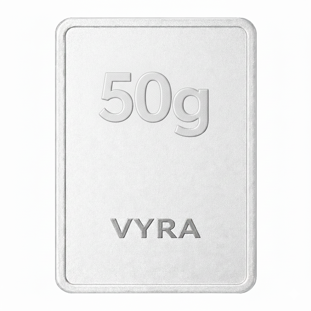 PG 50 Gram Silver Mint Bar 24k (99.9%)